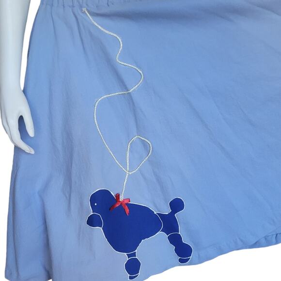 Handmade 1960s Light Blue Poodle Skirt Sz M Rockabilly Cosplay Costume Retro - Picture 3 of 10